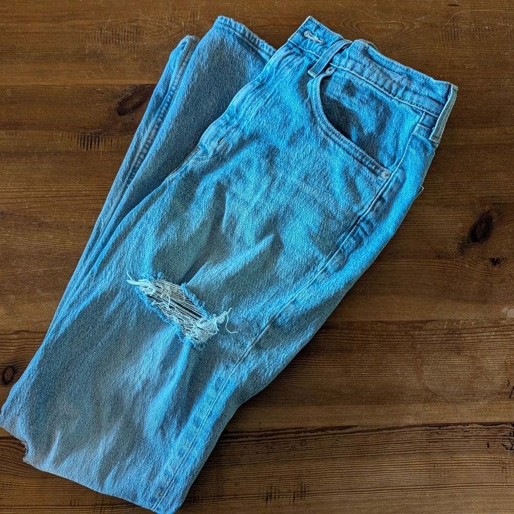 Levis 70's High Flare Distressed Denim Jeans - image 4